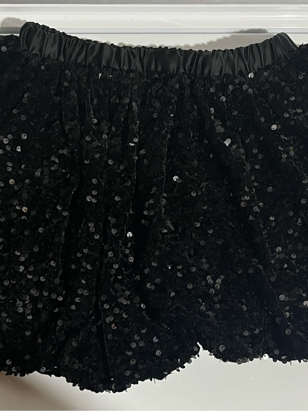 Tahari Black Sequin Velvet Girls Skirt
